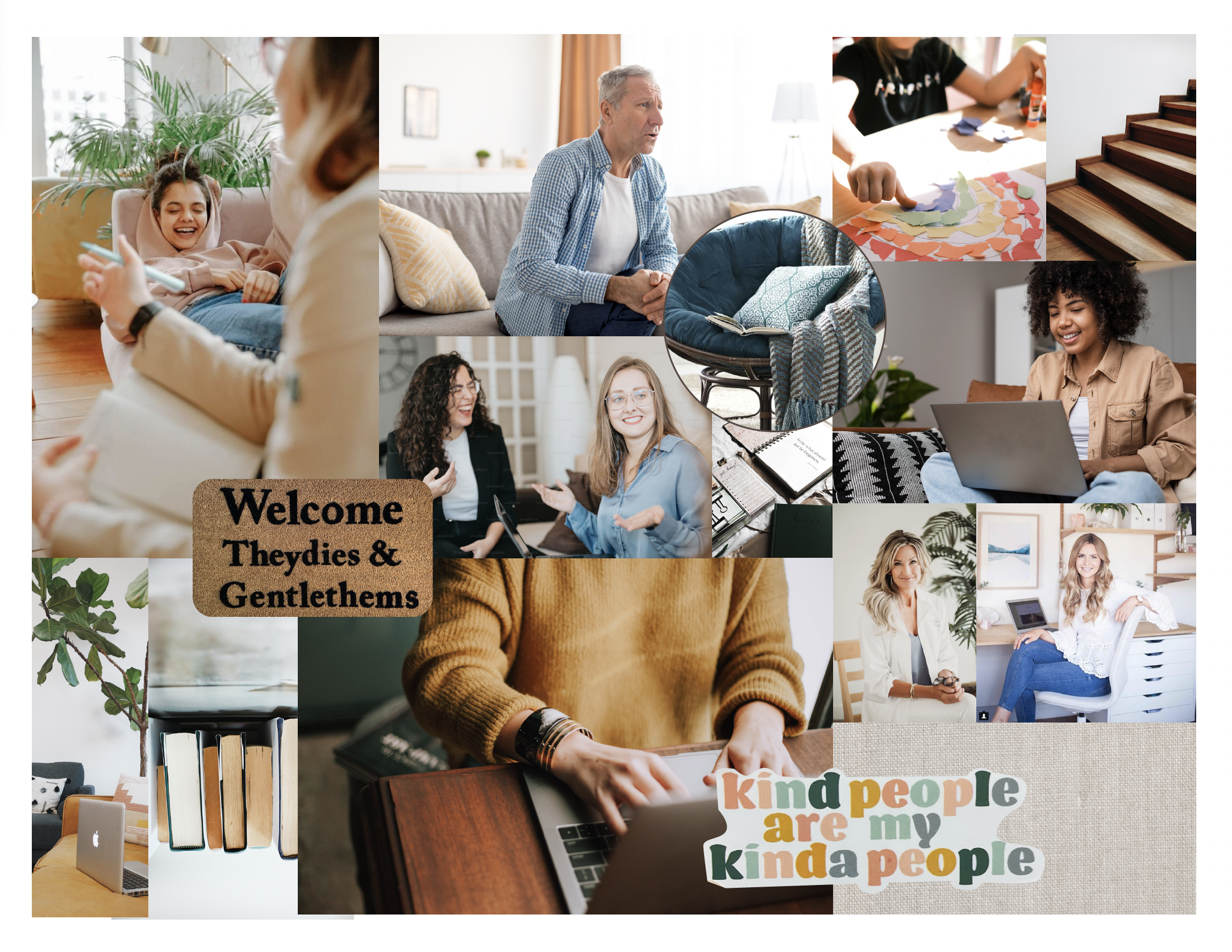 Evolve Grass Roots Naturals business card is tucked under a twine wrapping a package. The back of the business card is seen under the packages.