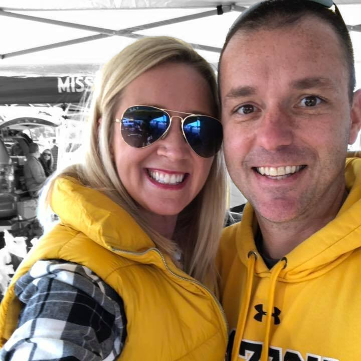 About-the-owners-Hannah-John-Gandt Tailgating selfie of Hannah and John Gandt showcasing their Tiger Spirit.