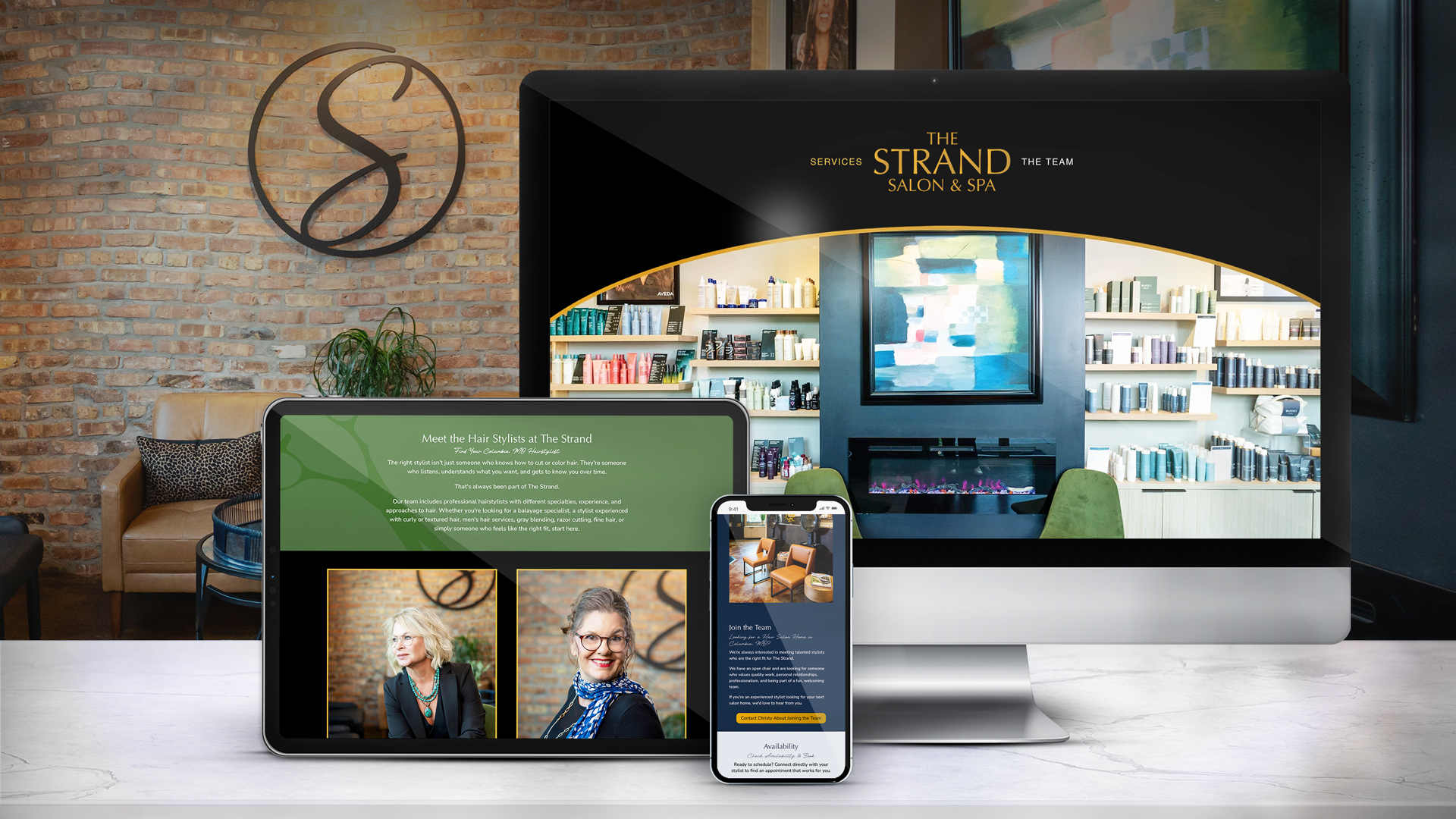 Portfolio mockup of the new website on multiple devices.